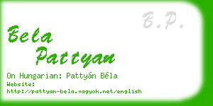 bela pattyan business card